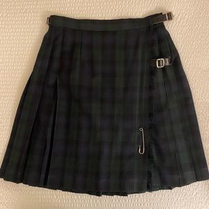 Vintage Laura Ashley Kilt / Plaid Skirt Wool